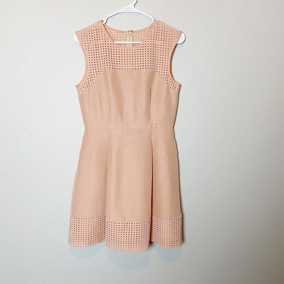 J. Crew Laser Cut A Line Zipper Dress Blush 4 - Picture 5 of 8